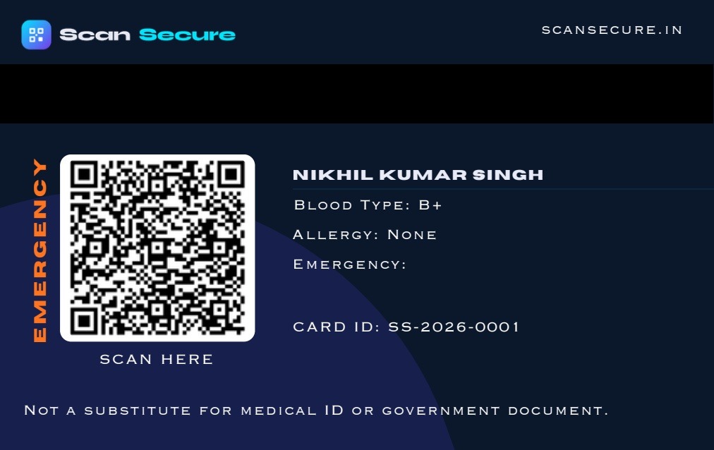 Scansecure Individual Smart Card Back Sample